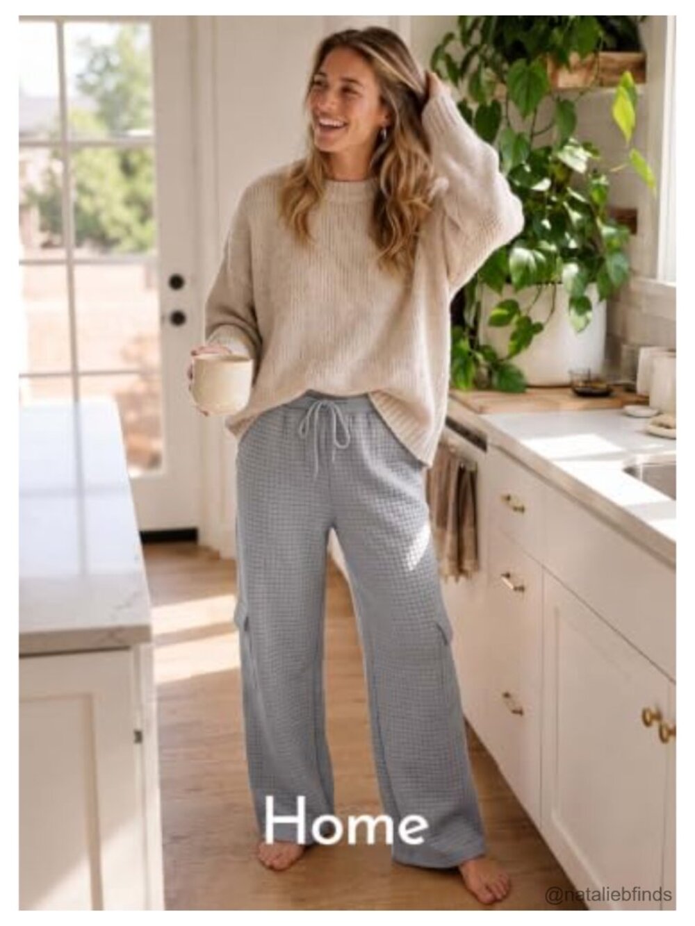 Wide Leg Cargo Sweatpants with Pockets High Rise Women's Casual Lounge - Picture 3 of 6